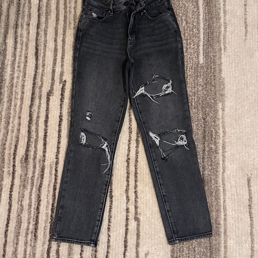 Distressed Black Women's Jeans